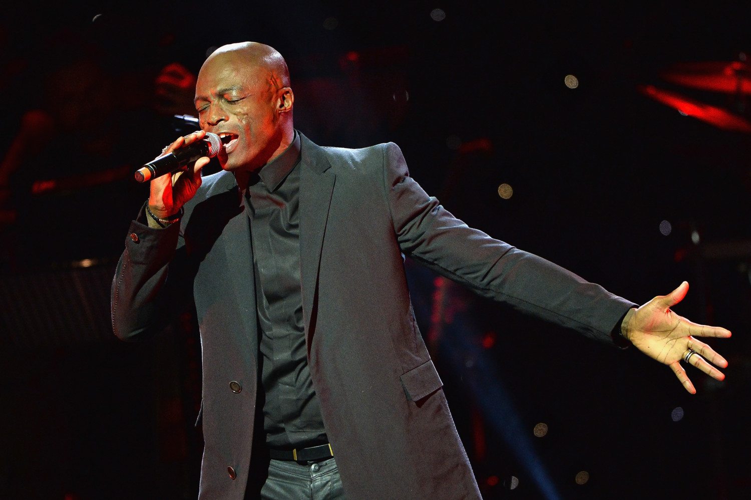Seal singing on stage