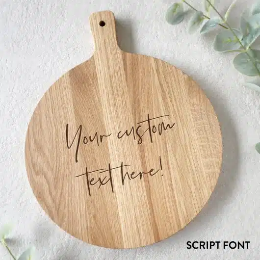 Custom Text Board Oak Round