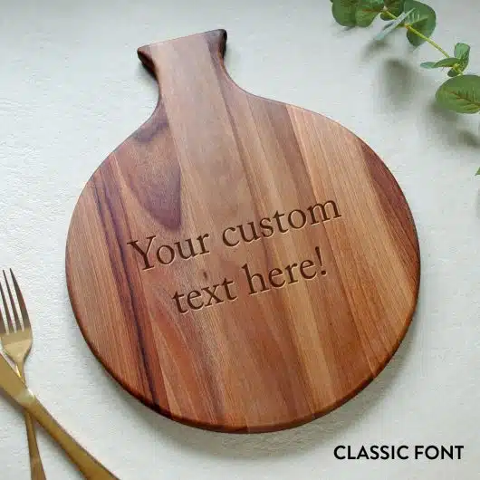Custom Text Serif Board Walnut