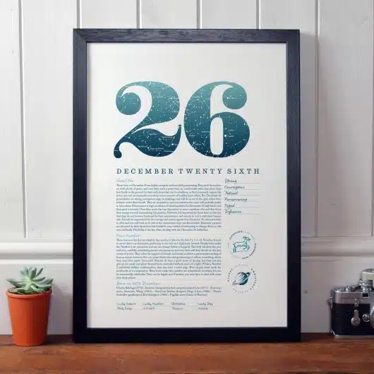 December 26th Birthday Print