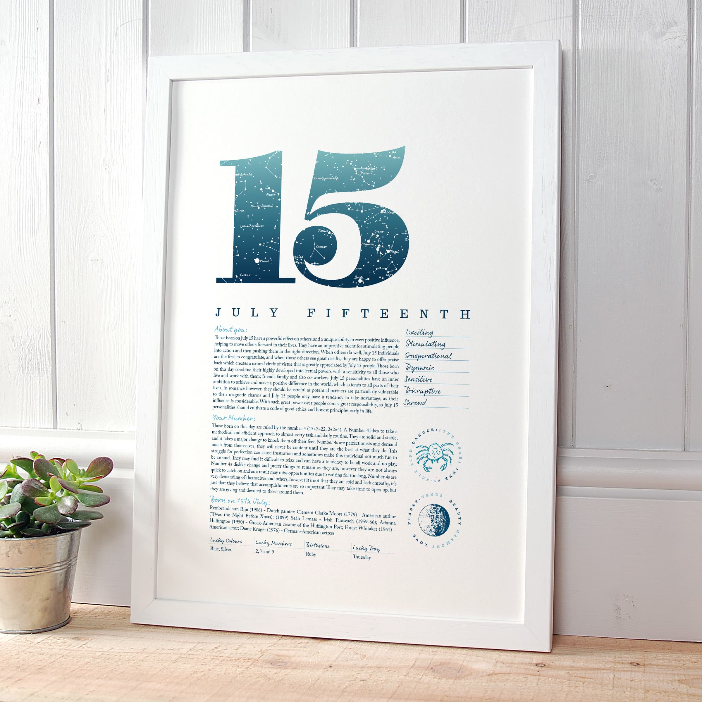 July 15th Birthday Print Make It With Words July 15th Birthday Print Make It With Words