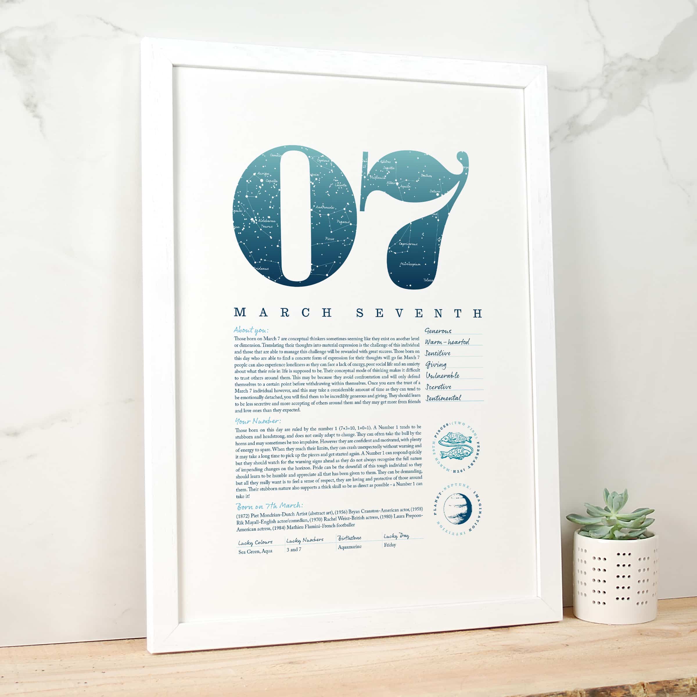 March 7th Birthday Print - Make it with Words