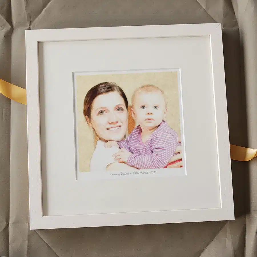 Mother and Baby Portrait Gift Colour Full