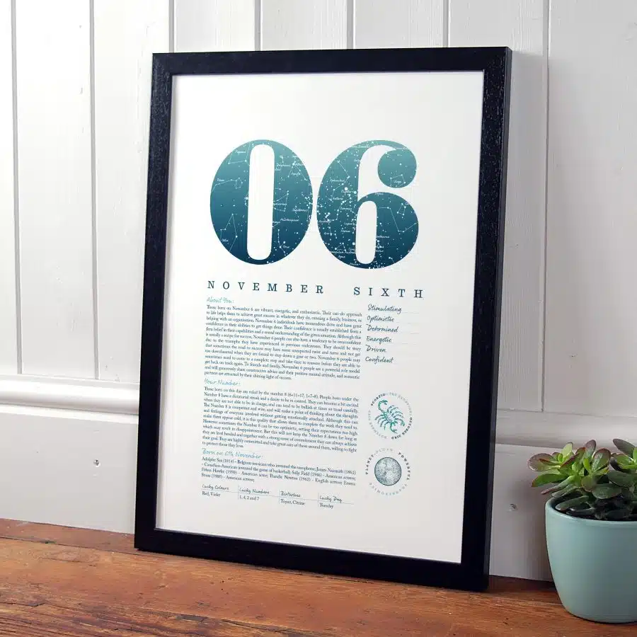 November 6th Birthday Print
