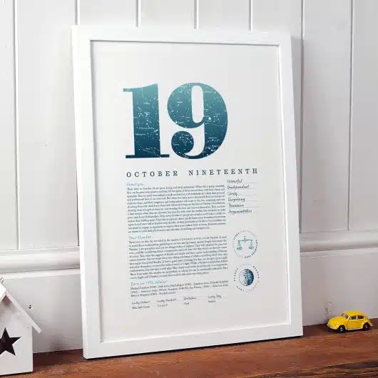 October 19th Birthday Print