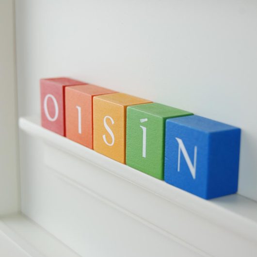 Personalised Name Frame Rainbow Colours - Old Irish letters