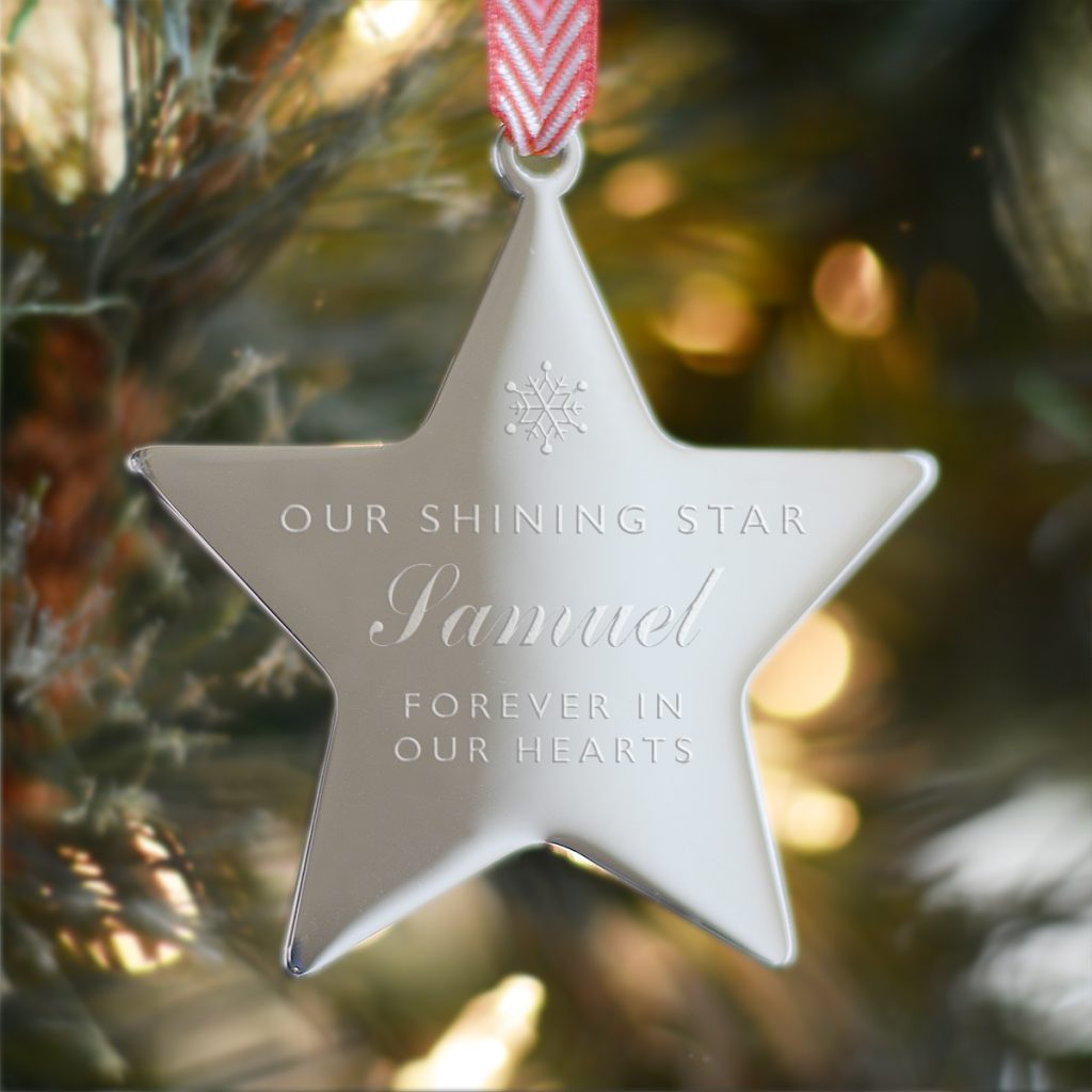 In Memory Silver Christmas Star - Make it with Words