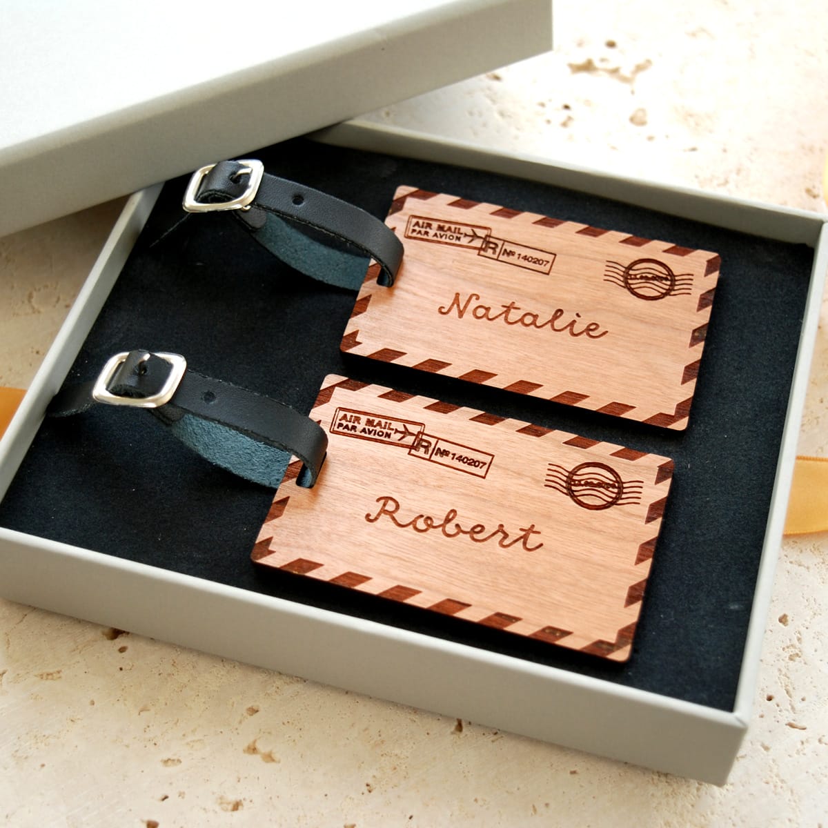 Mail. Tag Box Airmail Luggage Tag Set - Make it with Words
