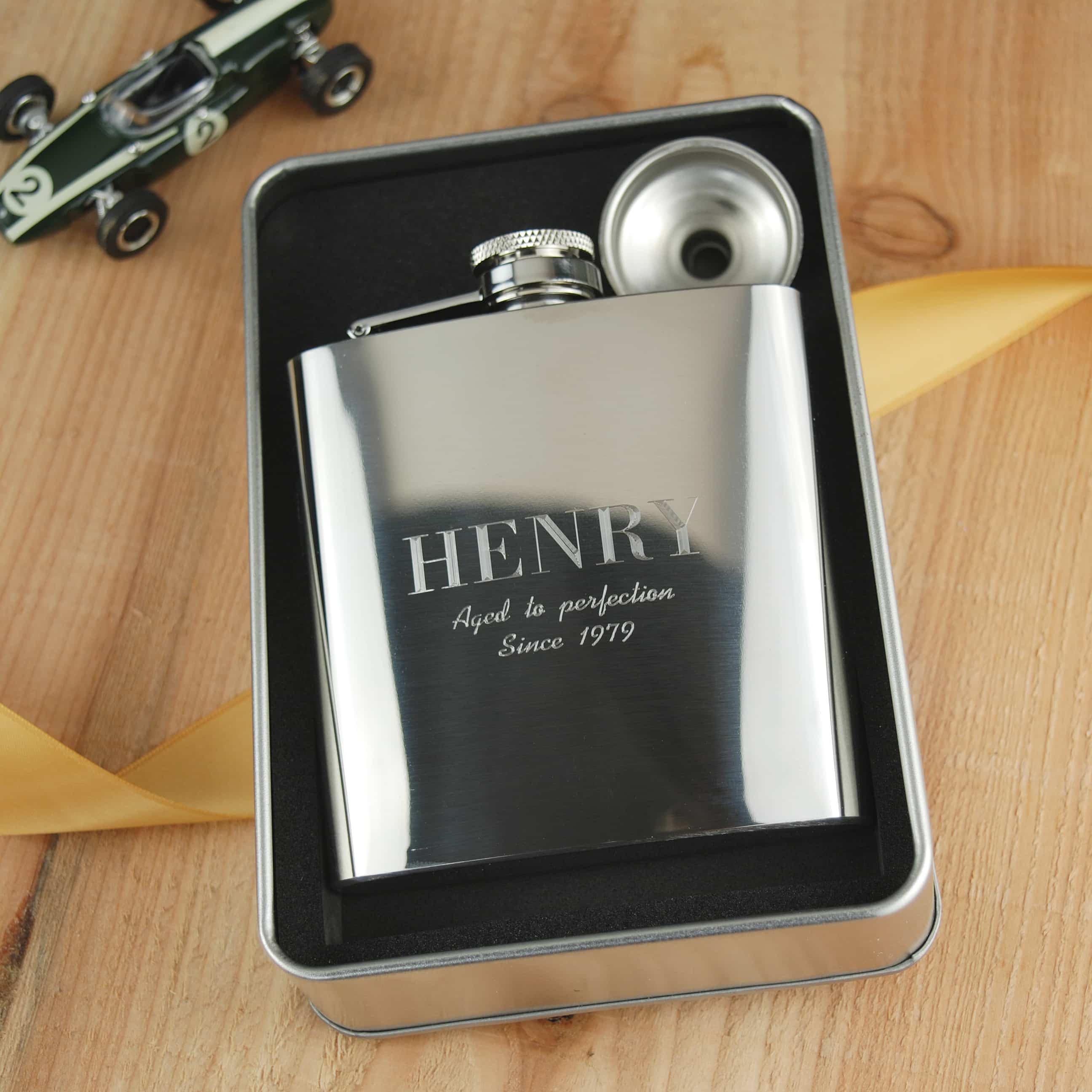 Personalised Name Engraved Hip Flask Make it with Words