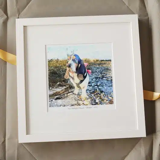 Pet Sketch Gift Colour White Frame