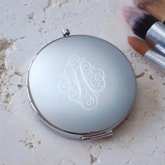 Personalised Silver Compact Vintage Letters