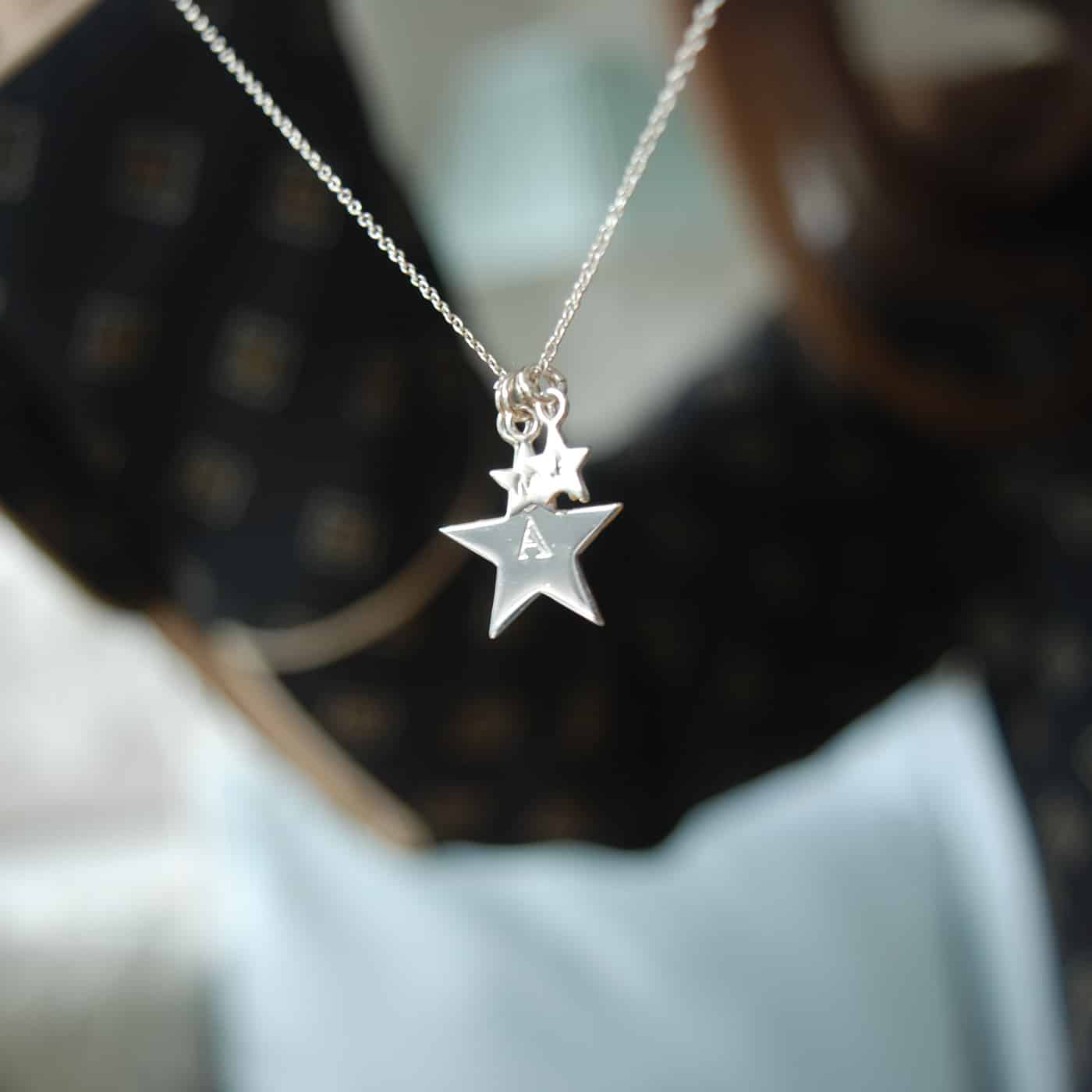 Sterling Silver Initial Disc Necklace 5 Discs Make it with Words