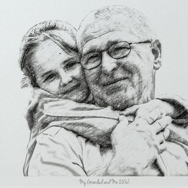 2 Photos Pencil Portrait Make it with Words