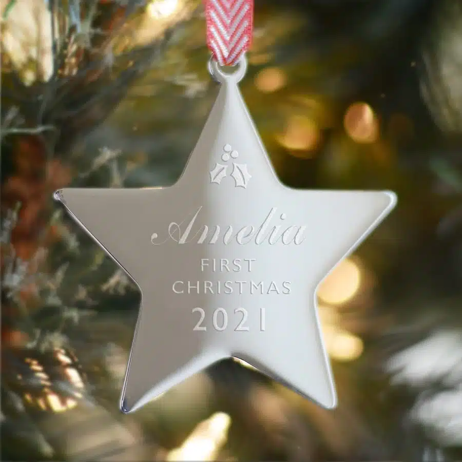 Personalised Silver Christmas Decoration