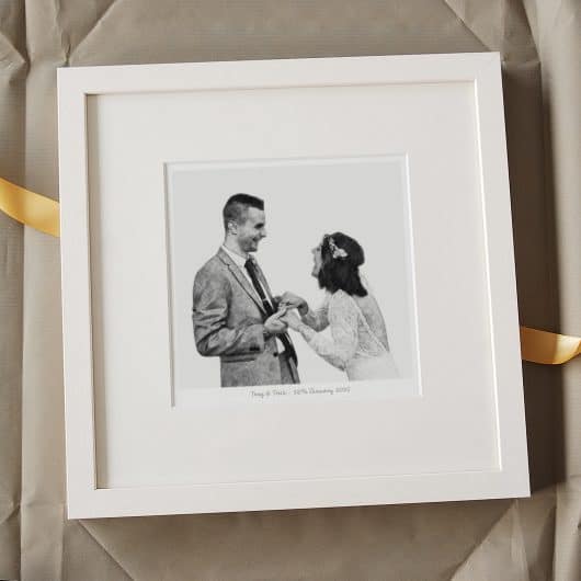 Wedding Pencil Sketch Clipped Gift BW White Frame